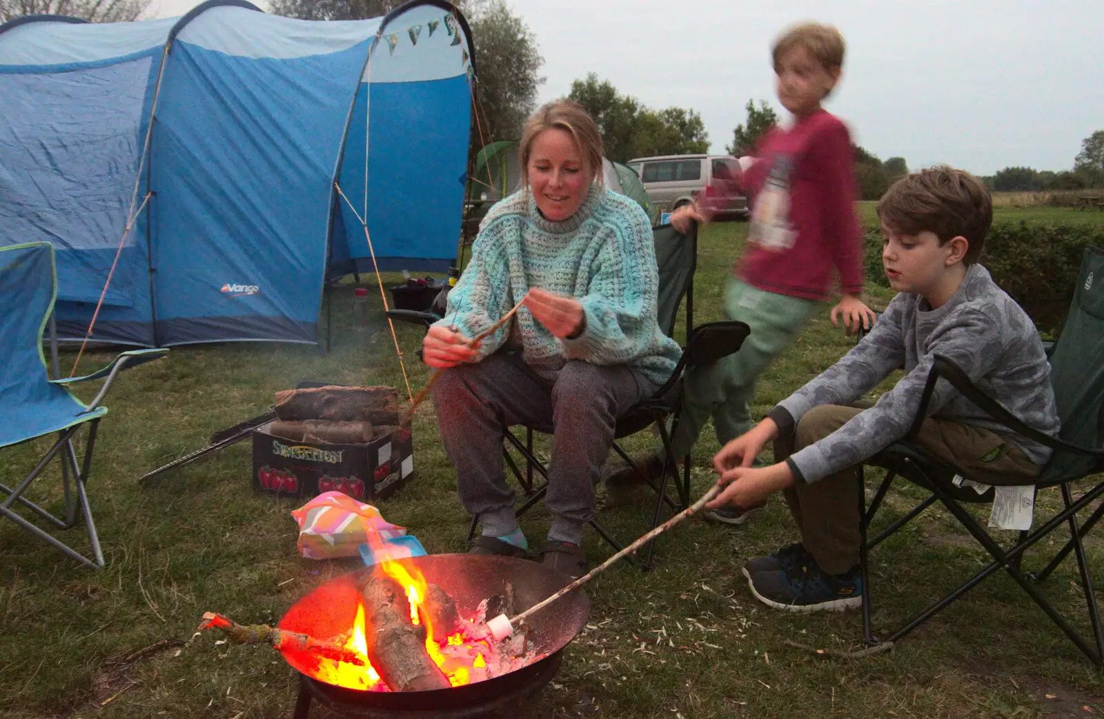 Time for toasted marshmallows, from Camping at Three Rivers, Geldeston, Norfolk - 5th September 2020