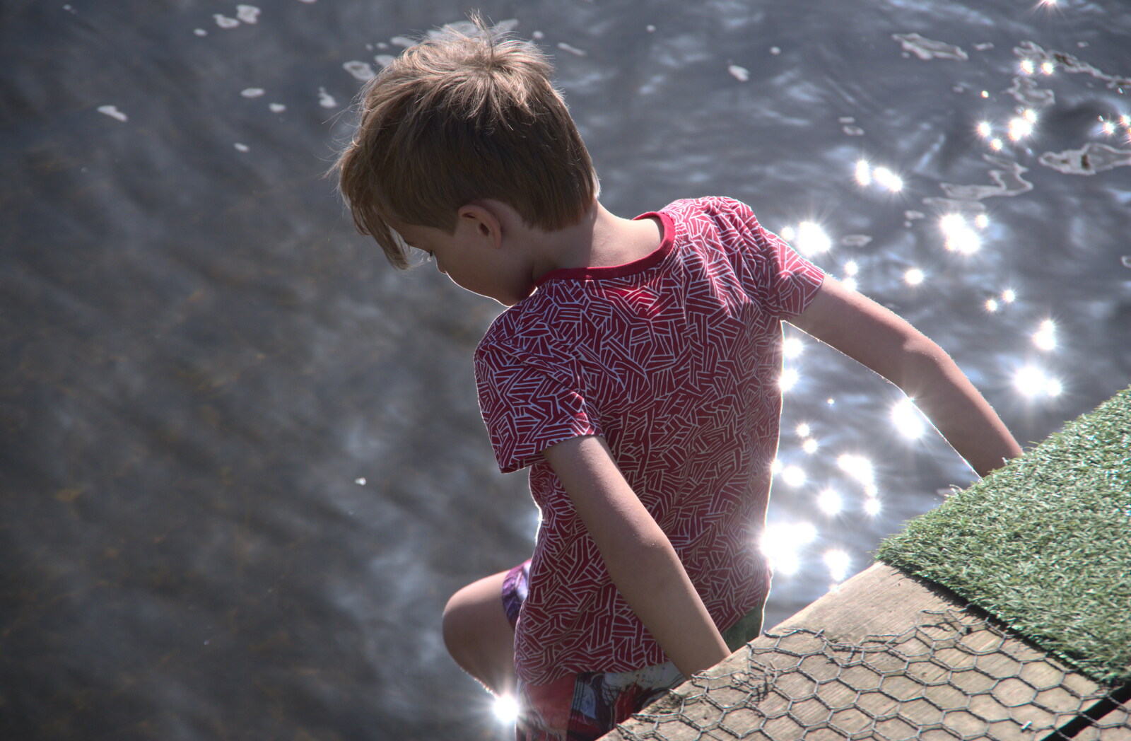 Harry by the sparkling river from Camping at Three Rivers, Geldeston, Norfolk - 5th September 2020