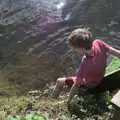 Harry sticks his feet in the river, Camping at Three Rivers, Geldeston, Norfolk - 5th September 2020