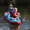 Harry paddles around with Lydia, Camping at Three Rivers, Geldeston, Norfolk - 5th September 2020