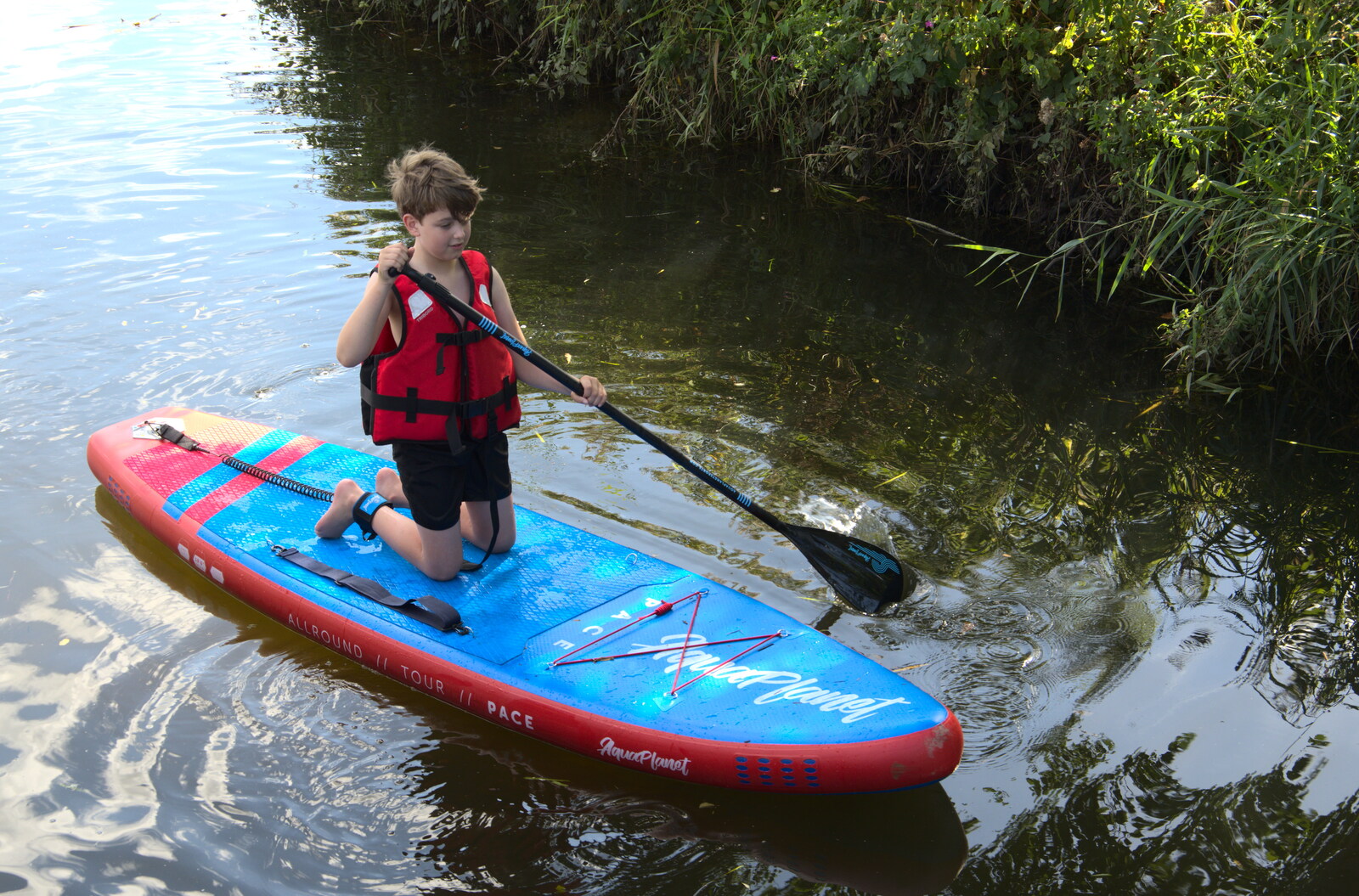 Camping at Three Rivers, Geldeston, Norfolk - 5th September 2020: Fred has a go