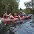 Camping at Three Rivers, Geldeston, Norfolk - 5th September 2020, The Boy Phil and Fred paddle an open kayak