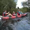 The Boy Phil and Fred paddle an open kayak, Camping at Three Rivers, Geldeston, Norfolk - 5th September 2020