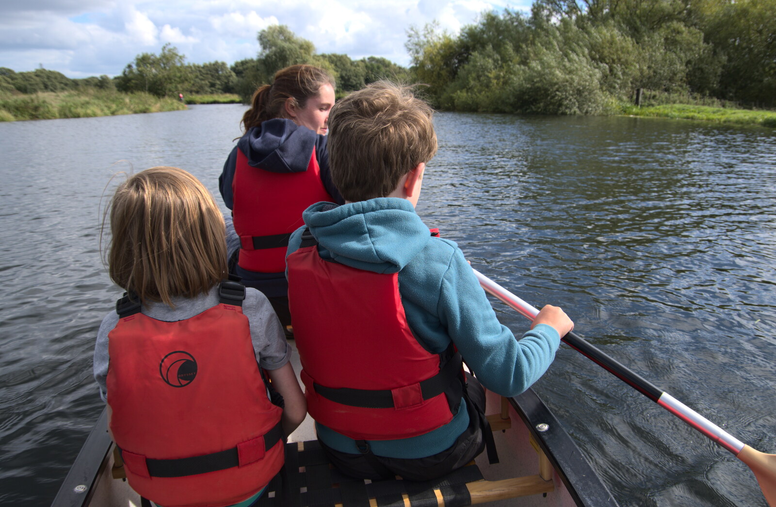 Camping at Three Rivers, Geldeston, Norfolk - 5th September 2020: Fred paddles our kayak