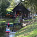 Camping at Three Rivers, Geldeston, Norfolk - 5th September 2020, Lydia heads up to the boat shed