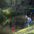 Benson loses his ball in the river, Camping at Three Rivers, Geldeston, Norfolk - 5th September 2020