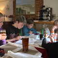 The gang inspect the menu, Camping at Three Rivers, Geldeston, Norfolk - 5th September 2020