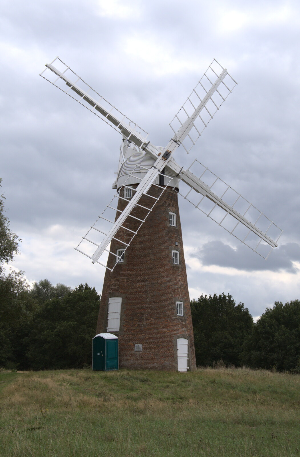 Camping at Three Rivers, Geldeston, Norfolk - 5th September 2020: Billingford Windmill is now full re-sailed