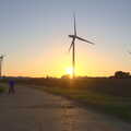 Cycling Eye Airfield and Station 119, Eye, Suffolk - 9th September 2020, Wind turbines in the sunset