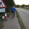 Mick on the cyce path up to the Yaxley roundabout, Cycling Eye Airfield and Station 119, Eye, Suffolk - 9th September 2020