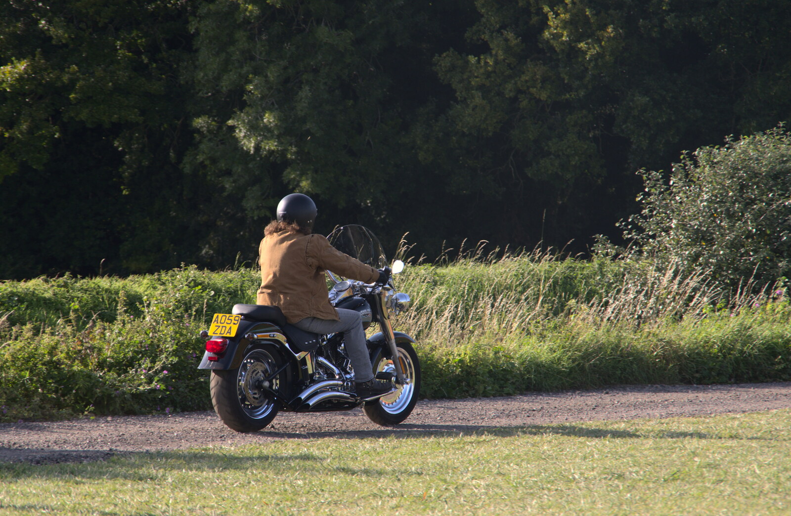 A motorbike rides around from Star Wing's Hops and Hogs Festival, Redgrave, Suffolk - 12th September 2020