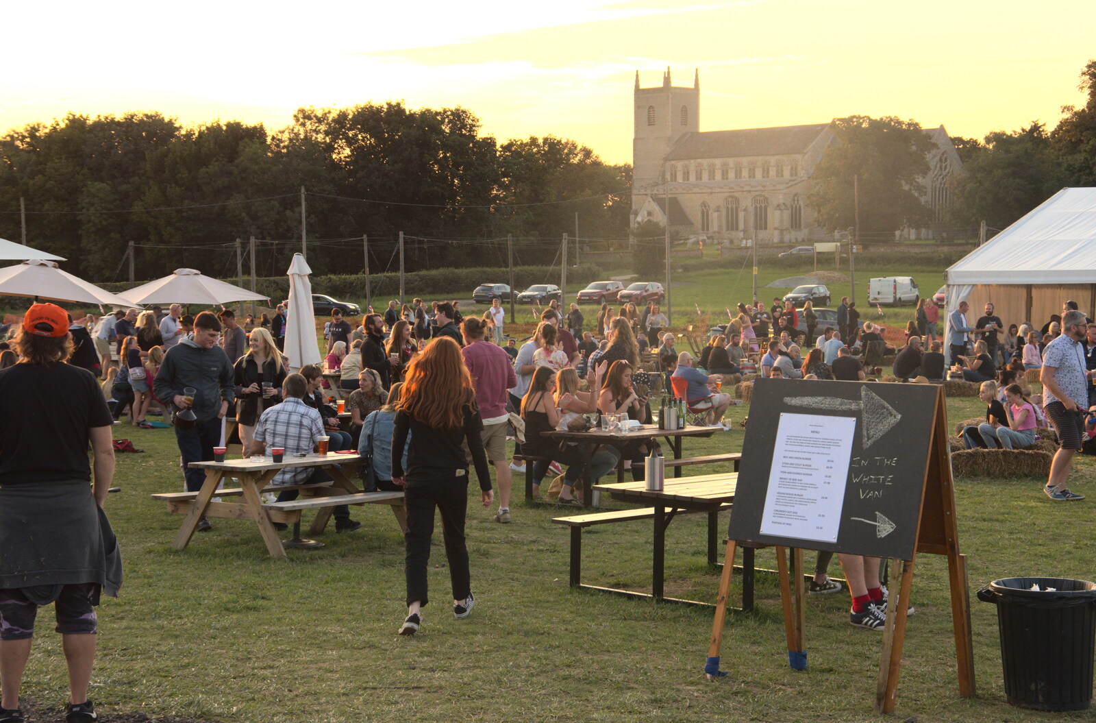 The scene in the low sun from Star Wing's Hops and Hogs Festival, Redgrave, Suffolk - 12th September 2020