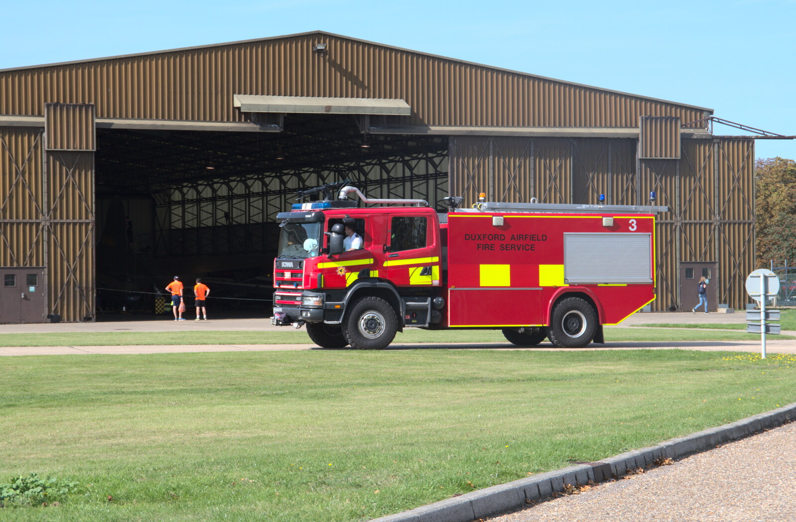 The Duxford Airfield Fire Service engine is out from The Duxford Dash, IWM Duxford, Cambridge - 13th September 2020