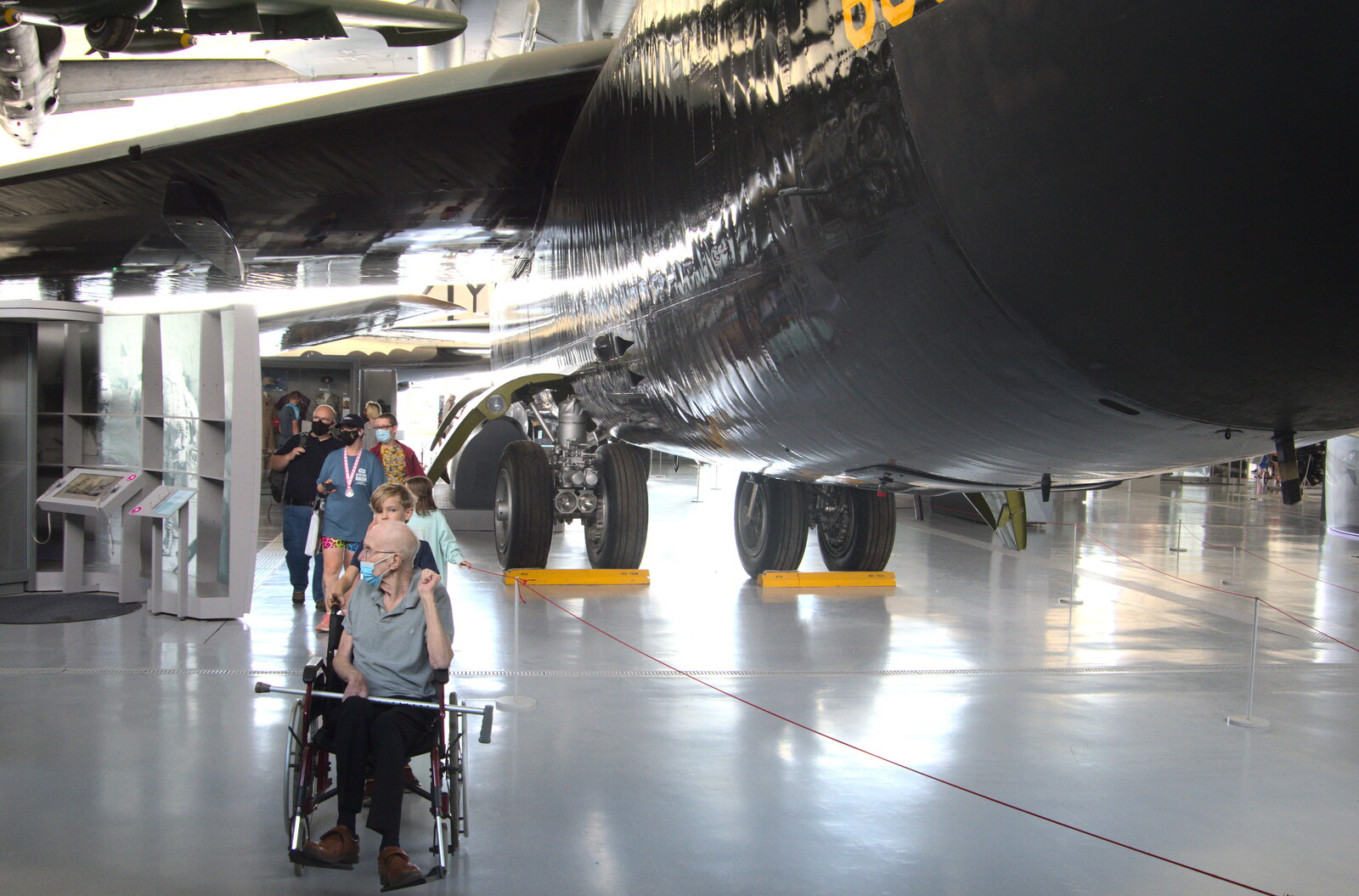 Grandad under the belly of a B-52 bomber from The Duxford Dash, IWM Duxford, Cambridge - 13th September 2020
