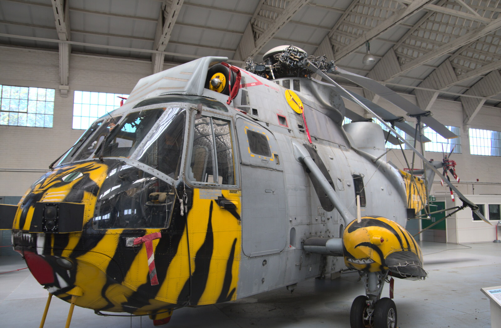 A Sea King helicopter with tiger stripes from The Duxford Dash, IWM Duxford, Cambridge - 13th September 2020