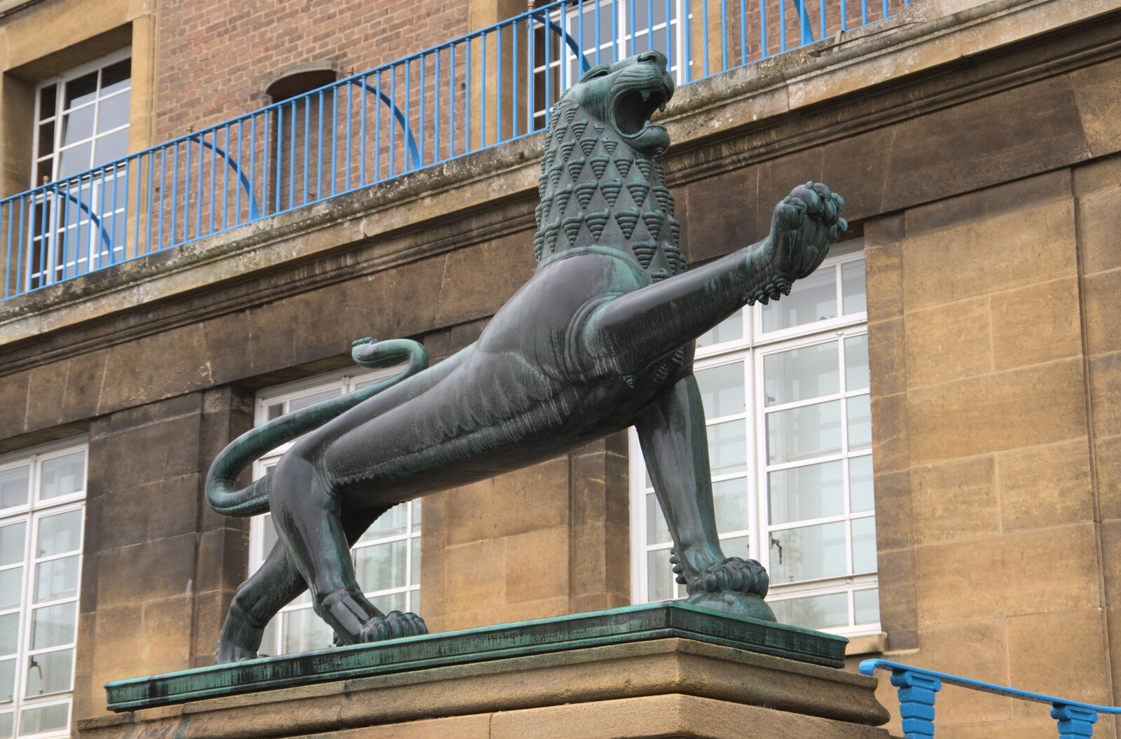 One of the lions outside the City Hall from A Trip to Norwich, Norfolk - 27th September 2020