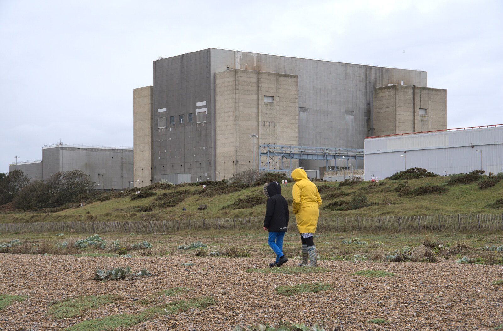 The Magnox Sizewell A, opened in 1967 from Sizewell Beach and the Lion Pub, Sizewell and Theberton, Suffolk - 4th October 2020