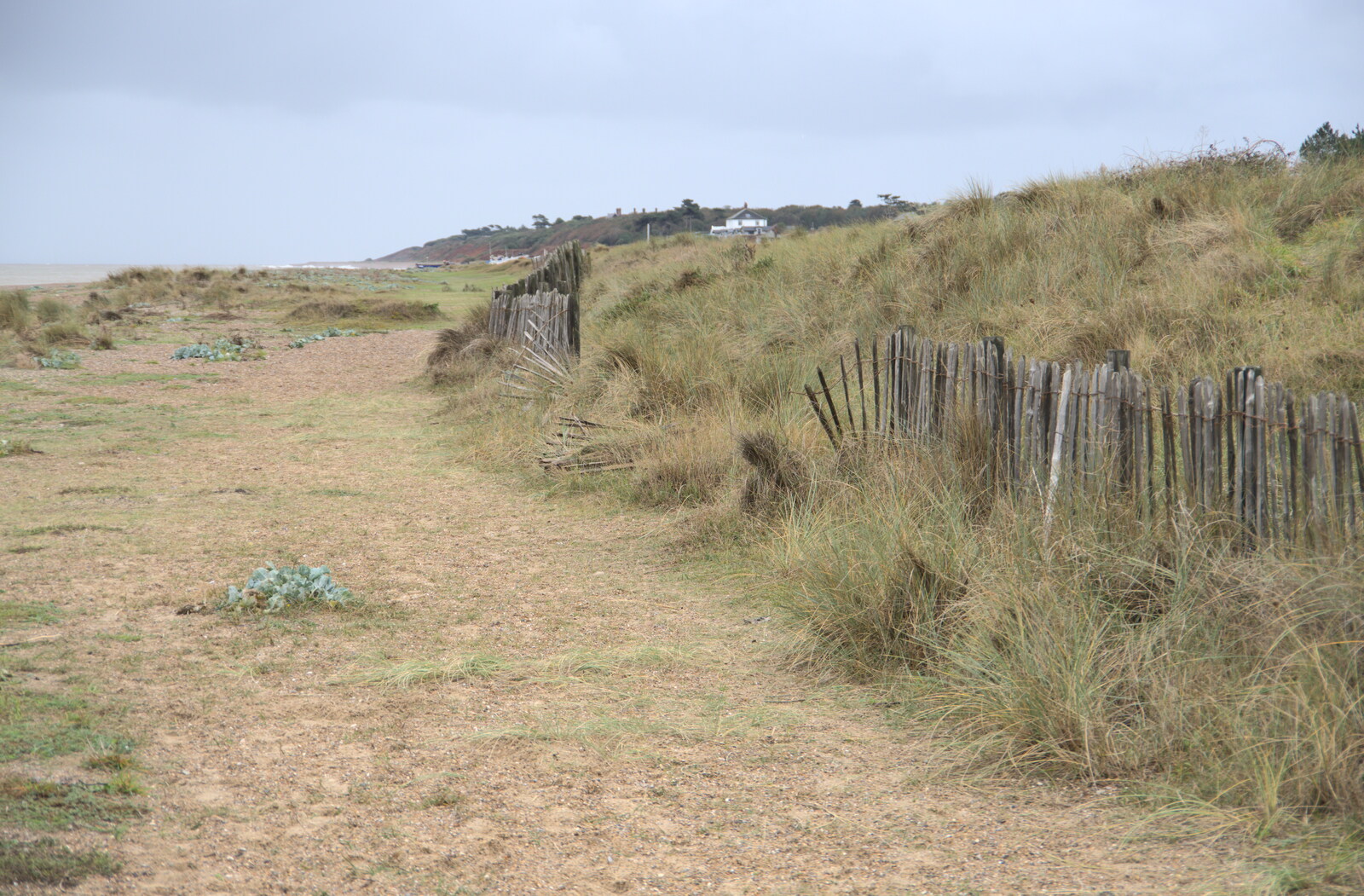 A collapsing fence from Sizewell Beach and the Lion Pub, Sizewell and Theberton, Suffolk - 4th October 2020