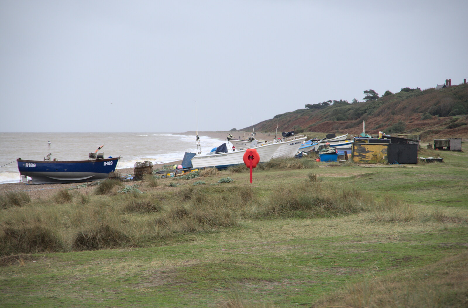 Fishing boats on the beach from Sizewell Beach and the Lion Pub, Sizewell and Theberton, Suffolk - 4th October 2020