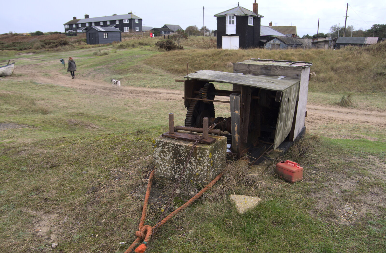 A derelict boat winch from Sizewell Beach and the Lion Pub, Sizewell and Theberton, Suffolk - 4th October 2020