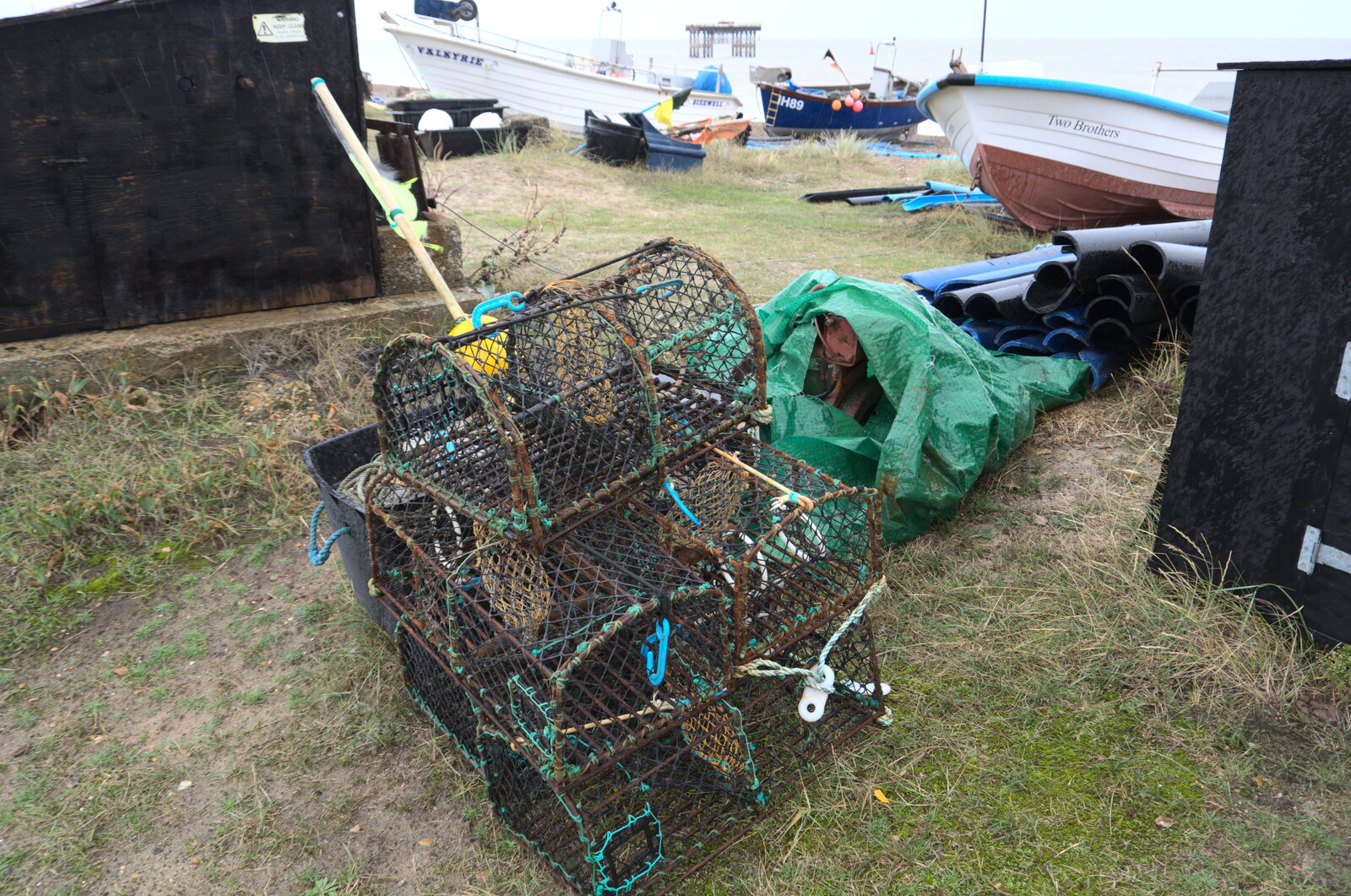 Old lobster pots from Sizewell Beach and the Lion Pub, Sizewell and Theberton, Suffolk - 4th October 2020