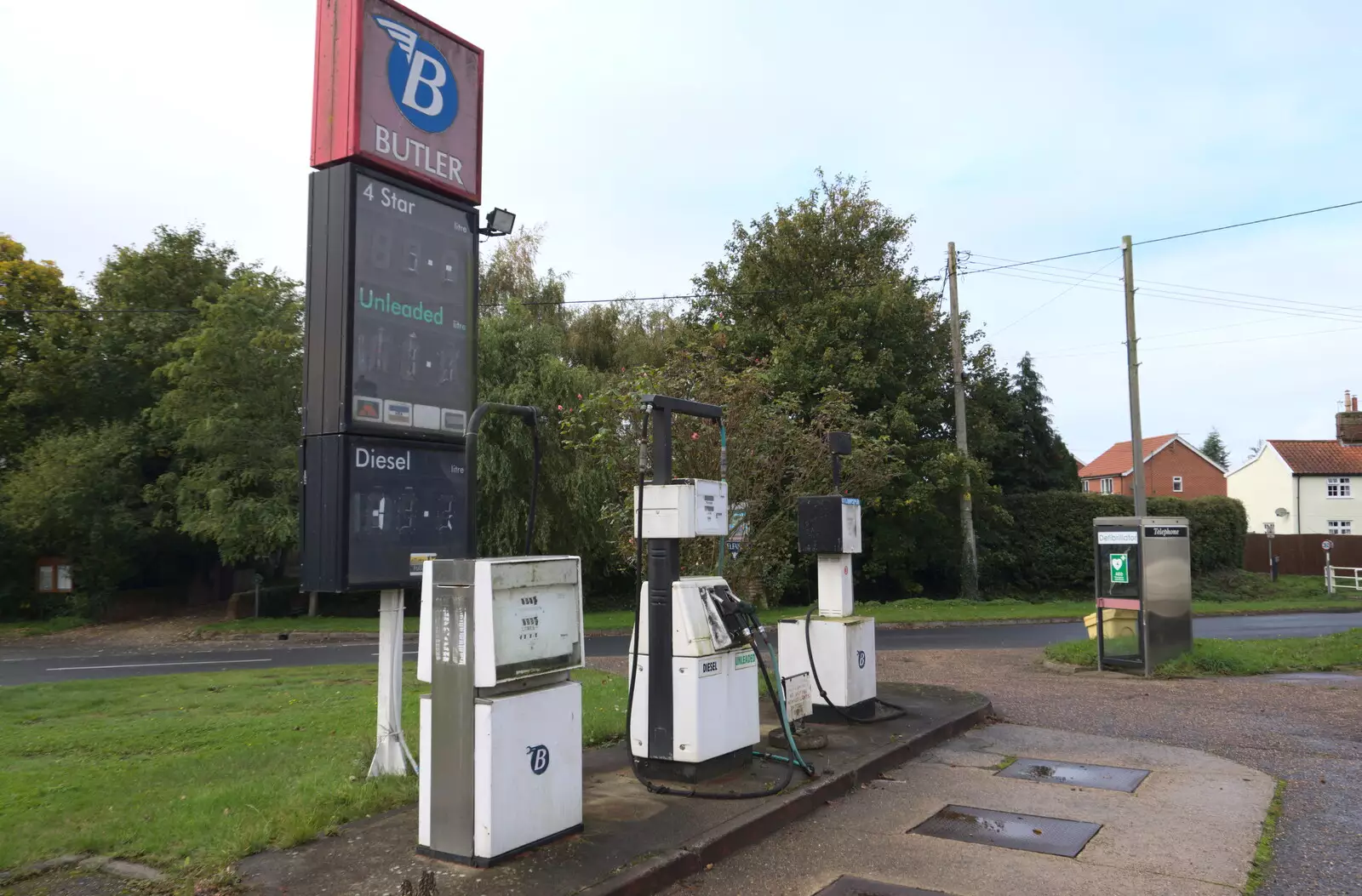 Derelict petrol pumps at Shelfanger, from Trevor's Last Apple Pressing, Carleton Rode and Shelfanger, Norfolk - 18th October 2020