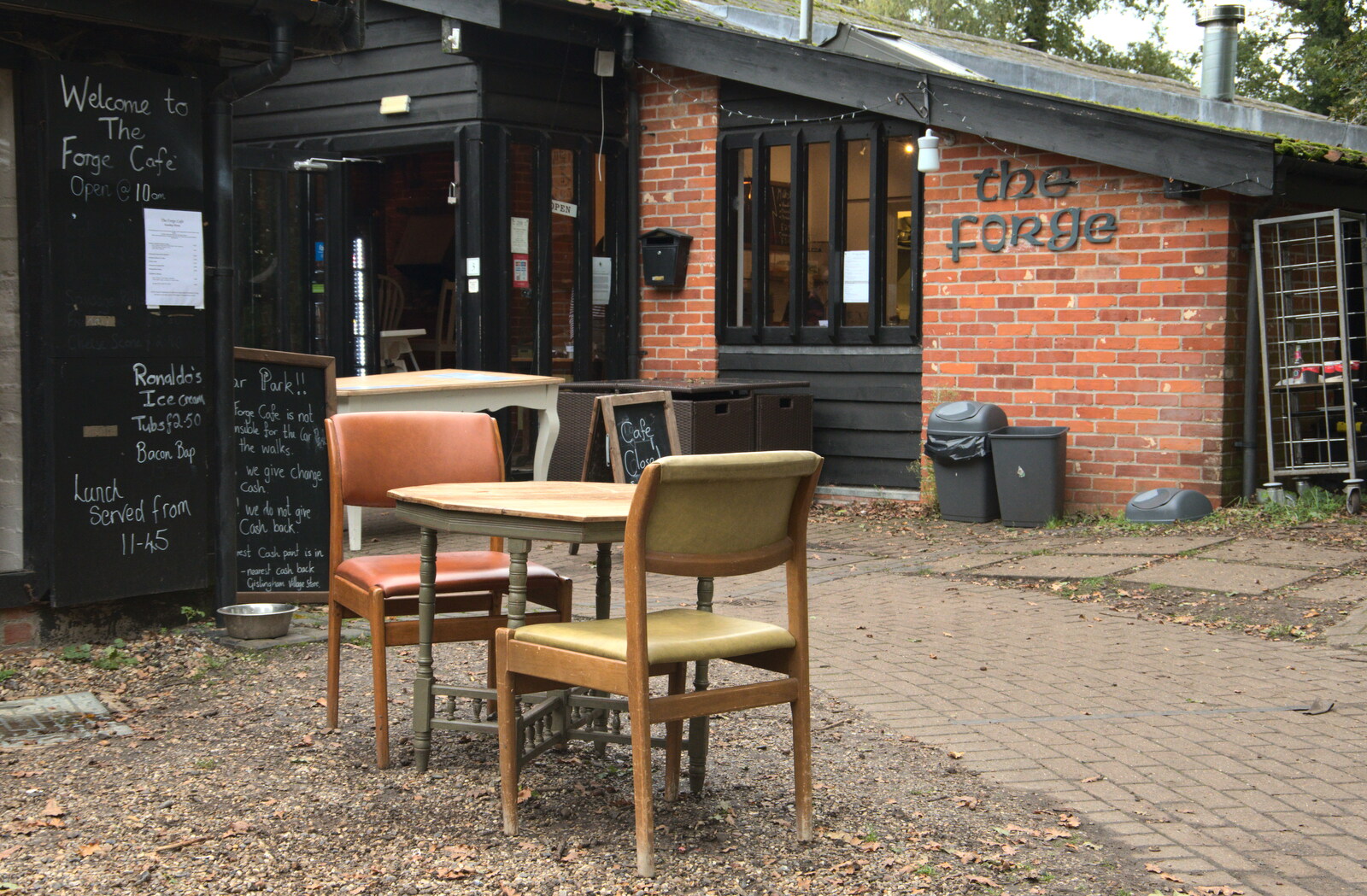 The Forge Café has moved its furniture outside from A Walk Around Thornham Estate, Thornham Magna, Suffolk - 18th October 2020