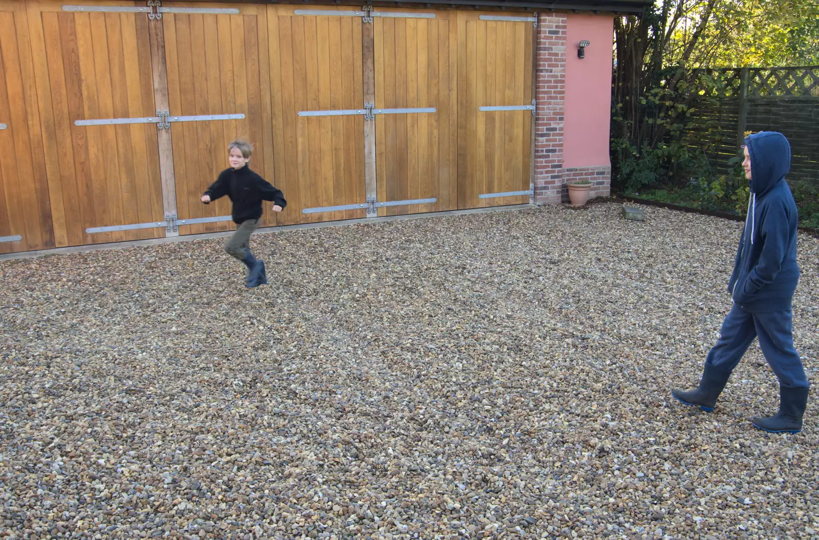 Harry runs around like a lunatic, from A Walk Around the Avenue, Brome, Suffolk - 25th October 2020