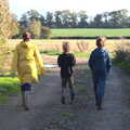 2020 Isobel, Harry and Fred head off up the path