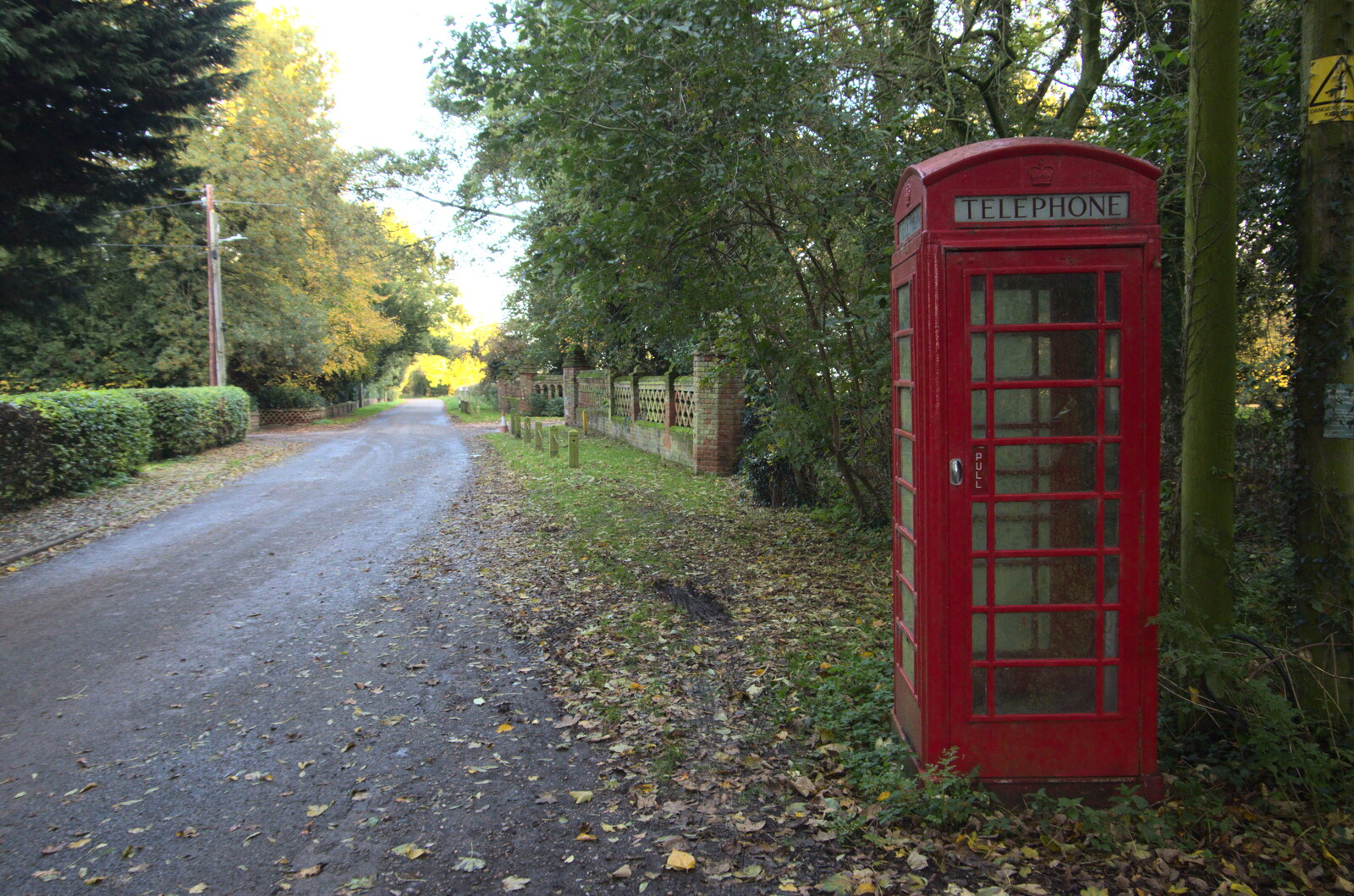 Brome Street's K6 phone box from A Walk Around the Avenue, Brome, Suffolk - 25th October 2020