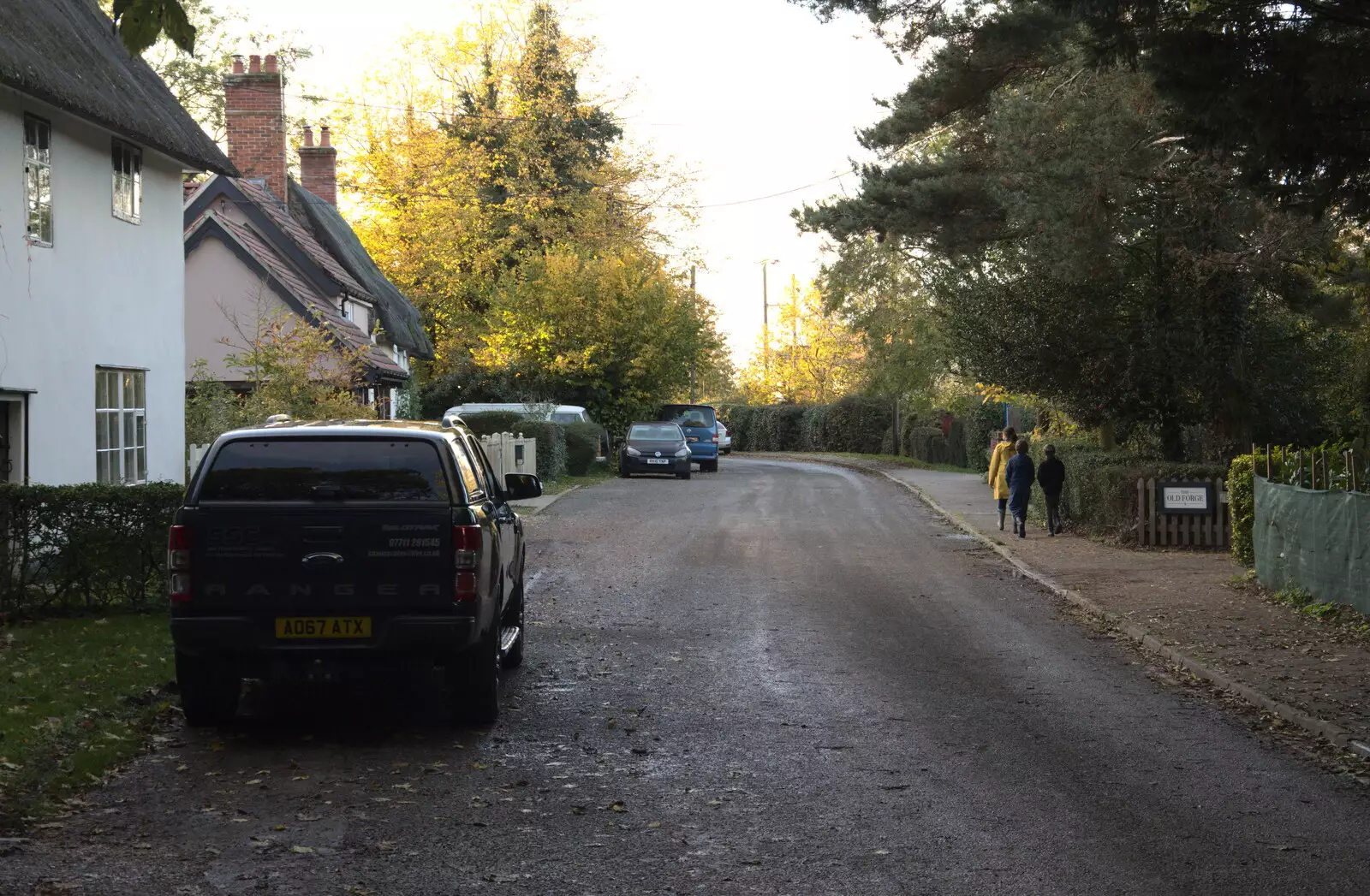 The gang on Brome Street, from A Walk Around the Avenue, Brome, Suffolk - 25th October 2020