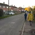 Walking past the council houses, A Walk Around the Avenue, Brome, Suffolk - 25th October 2020