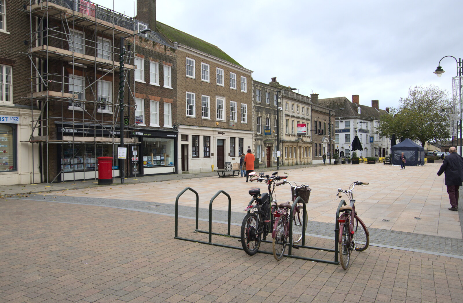 A bike rack in a square from A Postcard From Kings Lynn and "Sunny Hunny" Hunstanton, Norfolk - 31st October 2020