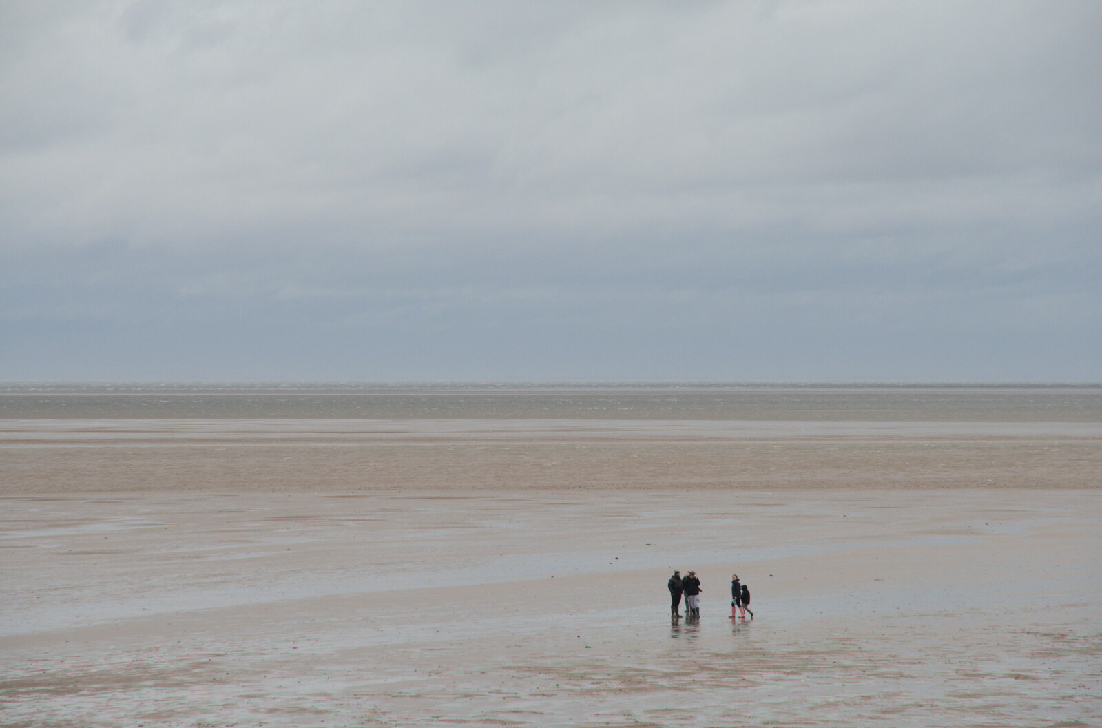 People out on the extensive mudflats from A Postcard From Kings Lynn and "Sunny Hunny" Hunstanton, Norfolk - 31st October 2020