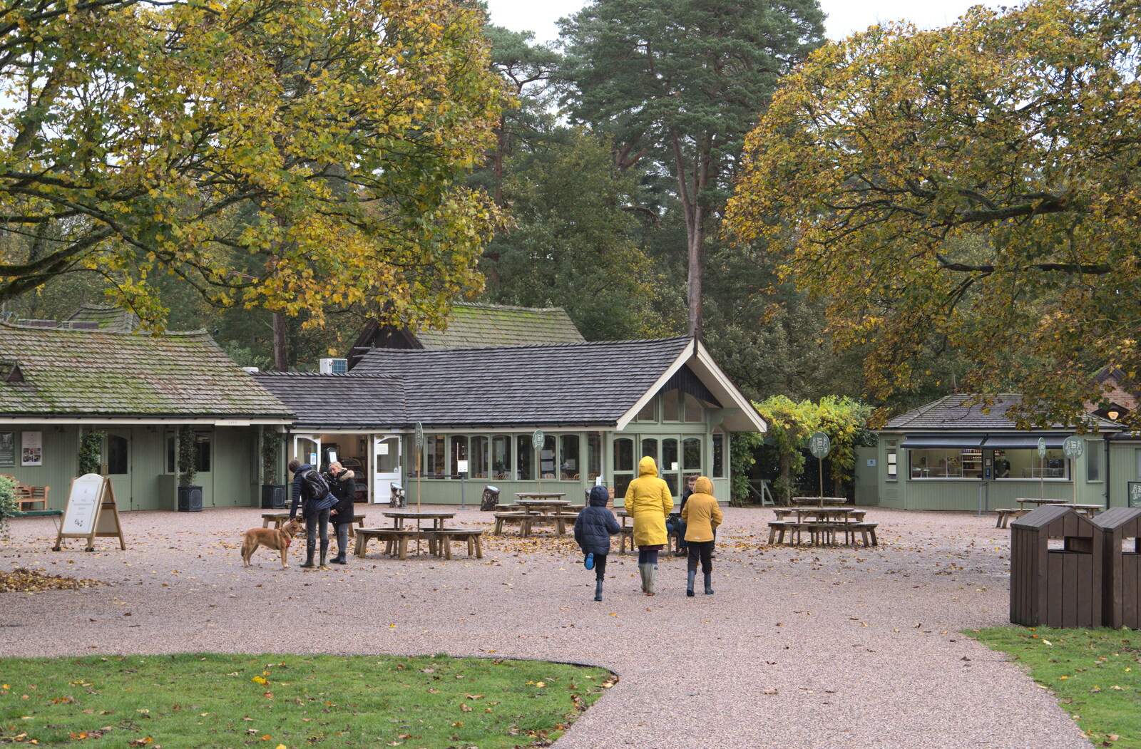 The gang wanders off to the café and shops from A Trip to Sandringham Estate, Norfolk - 31st October 2020