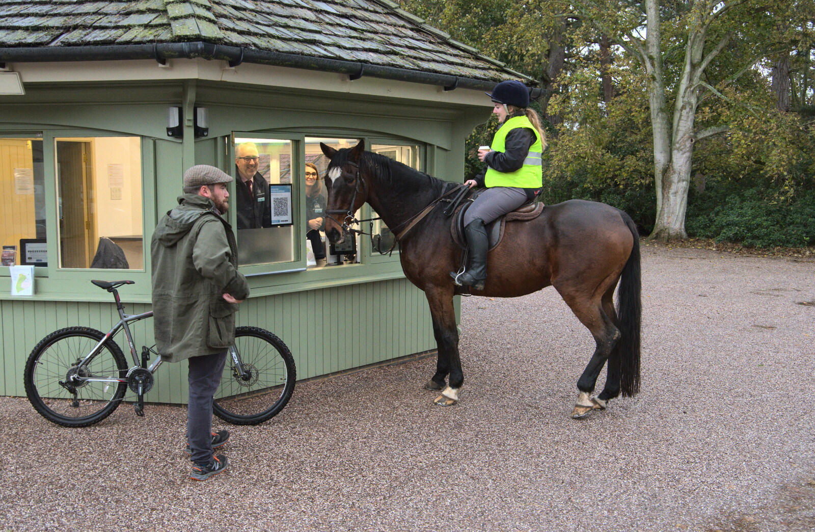 The groundsman and the horse have a chat from A Trip to Sandringham Estate, Norfolk - 31st October 2020