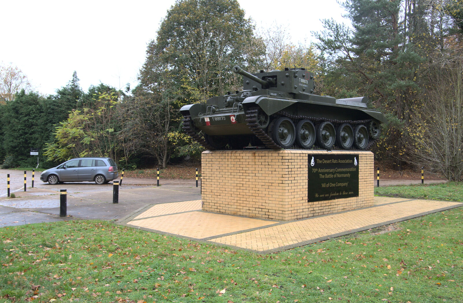Down the road from the hotel, there's a tank from A Trip to Sandringham Estate, Norfolk - 31st October 2020