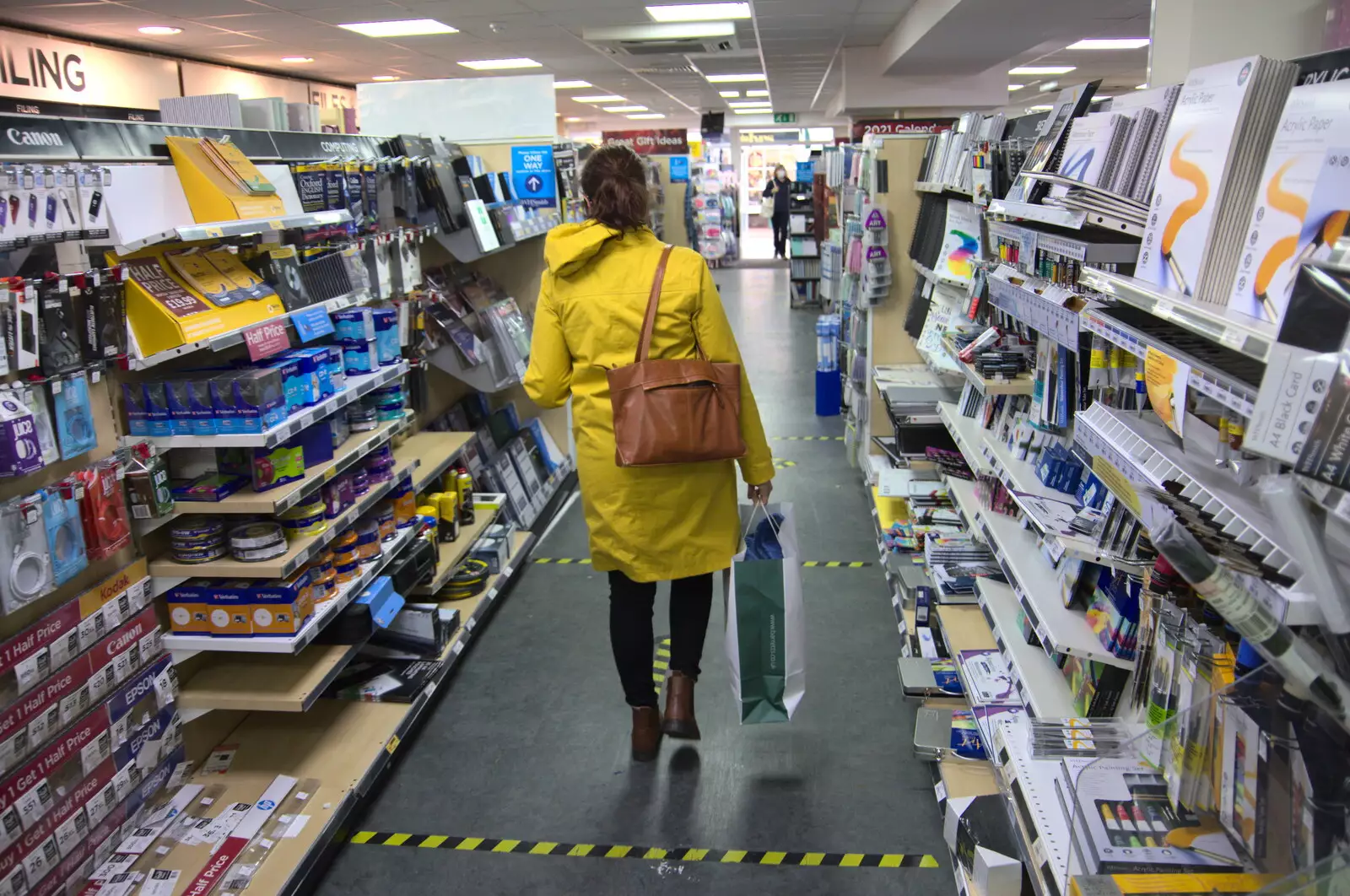 Isobel roams around WH Smiths, from Isobel's Birthday, Woodbridge, Suffolk - 2nd November 2020