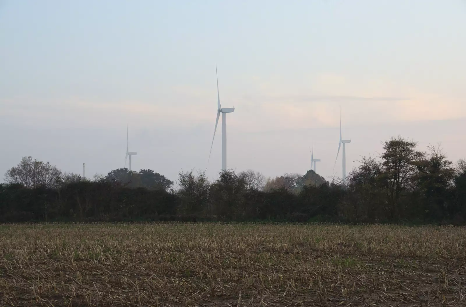 The turbines are all pointing north, from To See the Hairy Pigs, Thrandeston, Suffolk - 7th November 2020