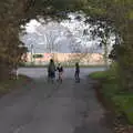 The gang crosses the road, To See the Hairy Pigs, Thrandeston, Suffolk - 7th November 2020