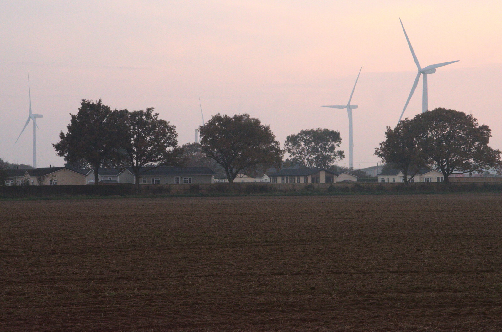Turbines in the dusk from To See the Hairy Pigs, Thrandeston, Suffolk - 7th November 2020