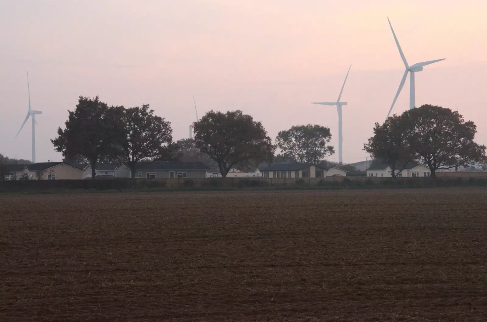 Turbines in the dusk, from To See the Hairy Pigs, Thrandeston, Suffolk - 7th November 2020