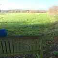 Harry has a pause on Peter Allen's bench, Drone Flying and the Old Chapel, Thrandeston, Suffolk - 15th November 2020