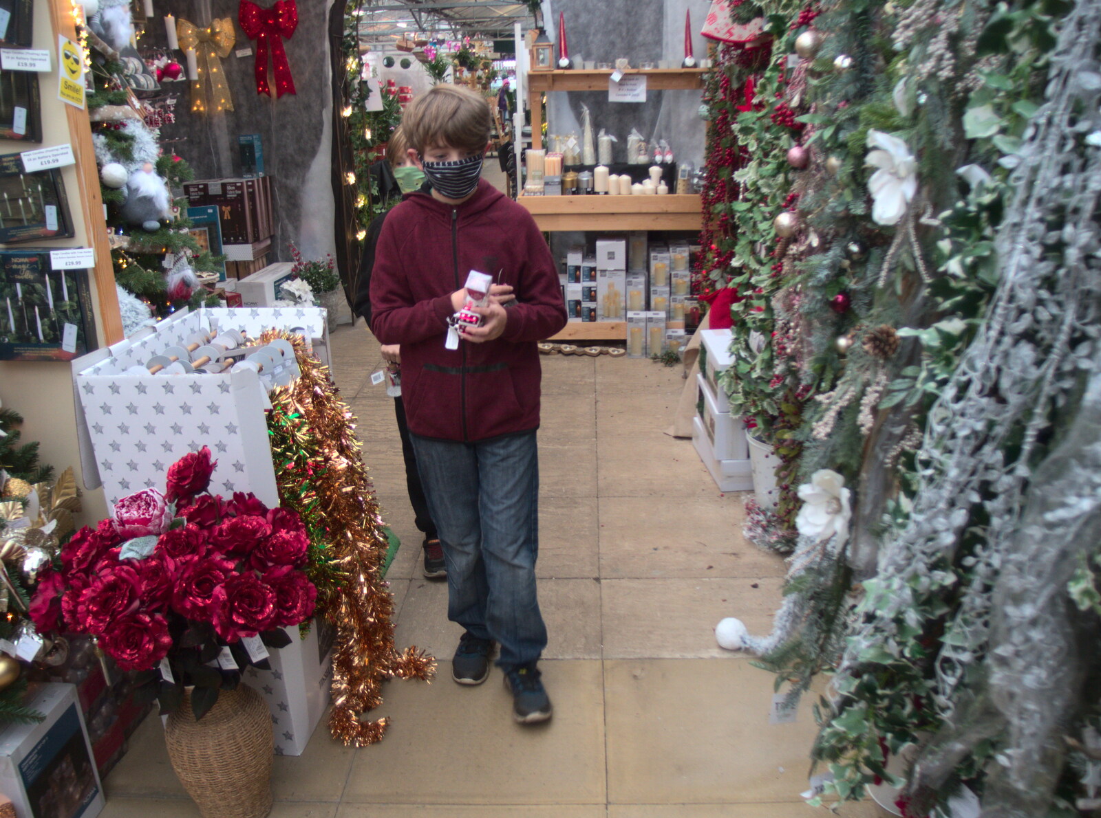 Fred's got some things to buy from Frosty Rides and a Christmas Tree, Diss Garden Centre, Diss, Norfolk - 29th November 2020