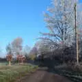 Looking back towards Thrandeston, More Frosty Rides and the Old Mink Sheds, Brome, Suffolk - 10th December 2020