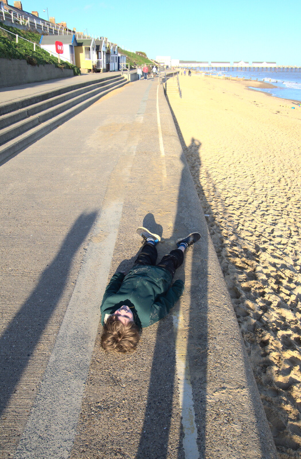 Fred has a little lie down from A Return to the Beach, Southwold, Suffolk - 20th December 2020
