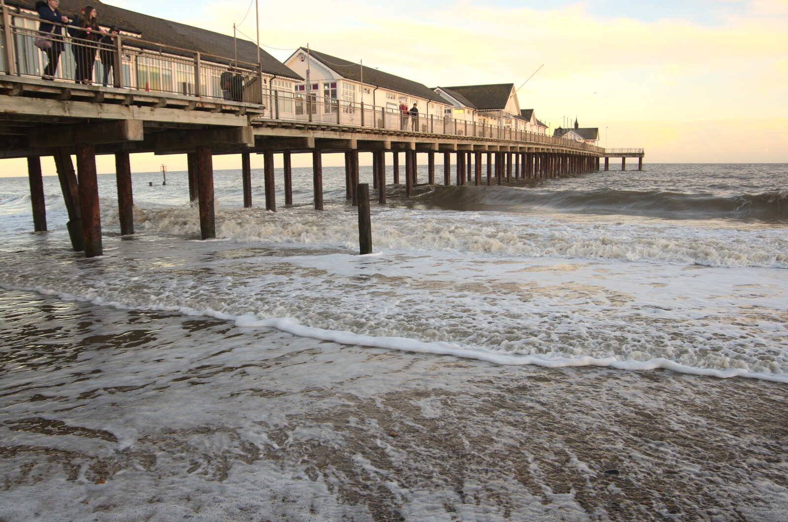 The tide rolls in from A Return to the Beach, Southwold, Suffolk - 20th December 2020
