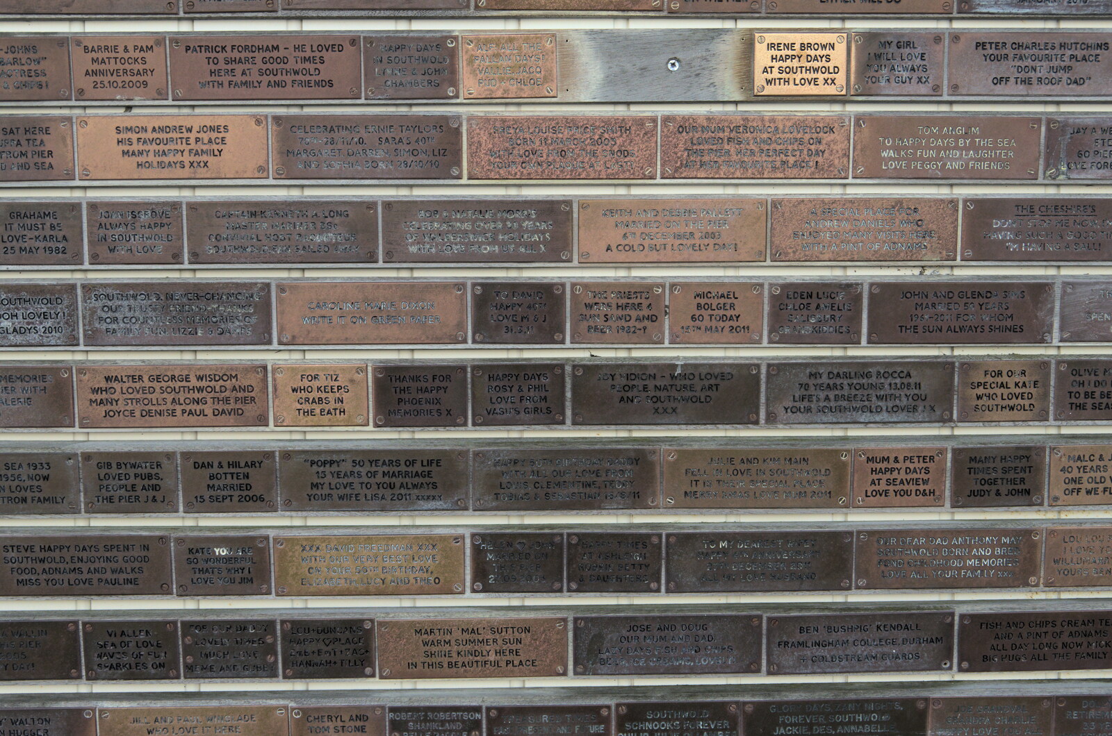 Some of the overflow dedication plaques from A Return to the Beach, Southwold, Suffolk - 20th December 2020