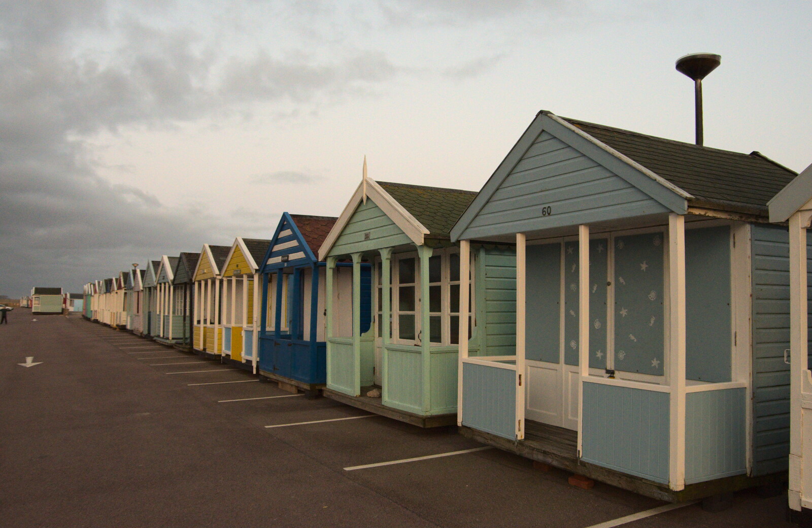 Beach huts in the car park from A Return to the Beach, Southwold, Suffolk - 20th December 2020