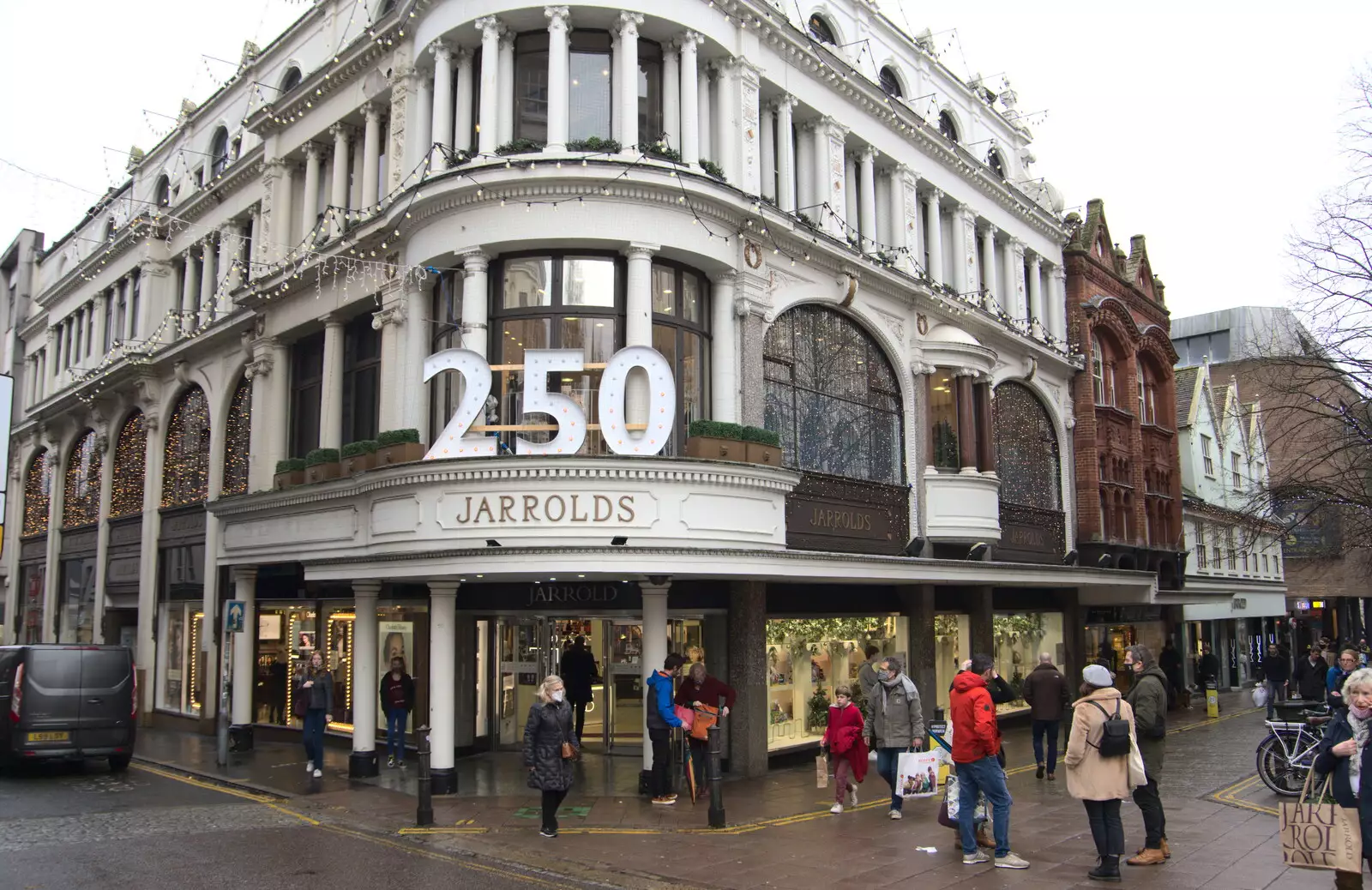 Outside Jarrold's, 250 years old, from A Bit of Christmas Shopping, Norwich, Norfolk - 23rd December 2020